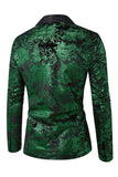 Xale Verde Lapela Um Botão Jacquard Blazer Masculino Prom