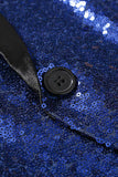 Sparkly Blue Shawl Lapela Um Botão Masculino Prom Blazer