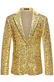 Sparkly Golden Notched Lapel Sequins 2 peças Prom Suits