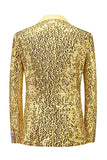 Sparkly Golden Notched Lapel Sequins 2 peças Prom Suits