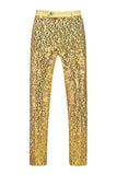Sparkly Golden Notched Lapel Sequins 2 peças Prom Suits