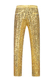 Sparkly Golden Notched Lapel Sequins 2 peças Prom Suits