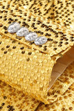 Sparkly Golden Notched Lapel Sequins 2 peças Prom Suits