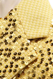 Sparkly Golden Notched Lapel Sequins 2 peças Prom Suits