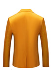 Amarelo Pico Lapela Um Botão Prom Blazer