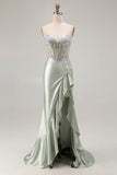 Vestido longo de baile de baile com folhos e fenda de folhos Sweetheart Sweetheart