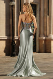 Vestido longo de baile de baile com folhos e fenda de folhos Sweetheart Sweetheart