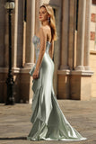 Vestido longo de baile de baile com folhos e fenda de folhos Sweetheart Sweetheart