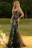 Espartilho Rosa Sereia Floral Renda Vestido de Baile Comprido com Lantejoulas