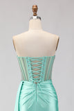Sweetheart Mermaid Vestido Longo de Baile de Finalistas Verde Menta com Fenda