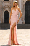 Vestido de Baile Longo Floral Cinzento Verde com Contas de Sereia e Fenda