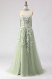 Vestido de baile longo, bordado e sem alças, lantejoulas Sage Dusty A-Line