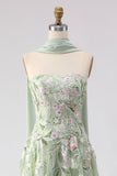 Vestido de baile longo, bordado e sem alças, lantejoulas Sage Dusty A-Line