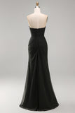 Branco Sem Alças Longo Vestido de noiva Tubinho Franzidos