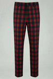 Red Black Grid 2 Piece Notched Lapela Homens Prom Suits