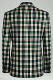 Preto Verde Grid Pico Lapela 2 Peças Homens Prom Ternos