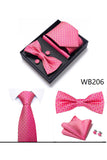 Conjunto clássico masculino formal de gravata e gravata borboleta dourada azul-marinho