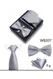 Conjunto clássico masculino formal de gravata e gravata borboleta dourada azul-marinho