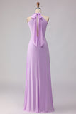 Vestido Comprido de Dama de Honor Linha-A Lilás