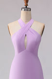 Vestido Comprido de Dama de Honor Linha-A Lilás