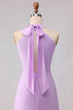 Vestido Comprido de Dama de Honor Linha-A Lilás