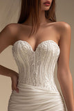 Vestido de Noiva Curto Pregueado Bodycon Bodycon em Ivory Sweetheart
