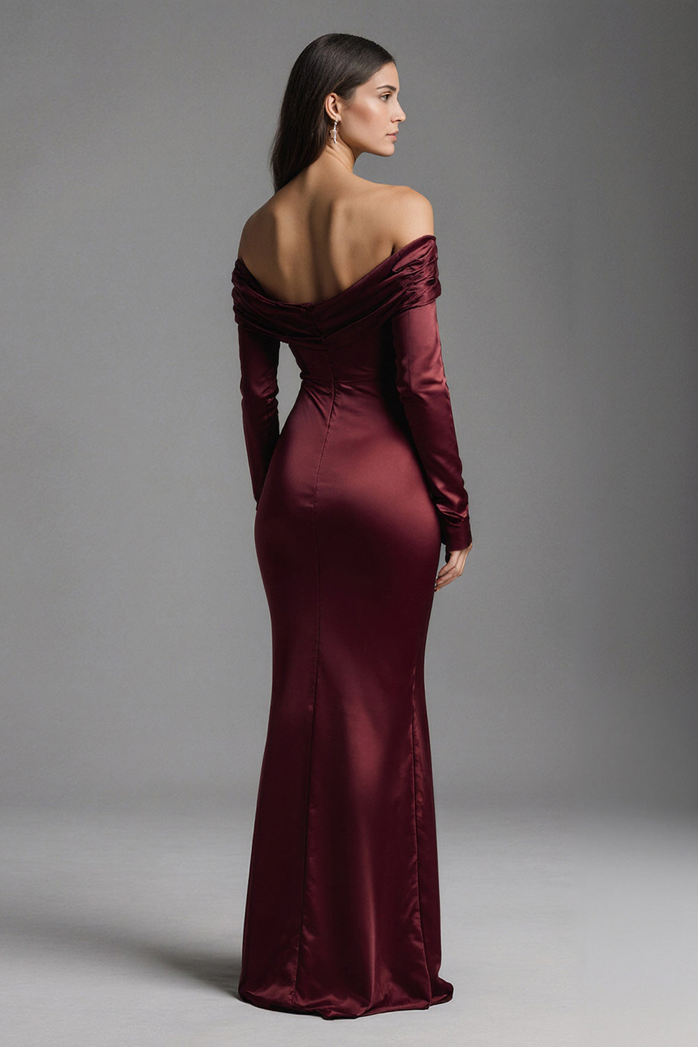 Vestido Formal Comprido De Cetim Em Bainha De Mulheres Zapaka Com Fenda vestido-formal-comprido-de-cetim-em-bainha-de-mulheres-zapaka-com-fenda