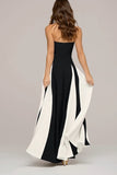 Elegante vestido Maxi sem alças da linha A