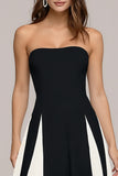 Elegante vestido Maxi sem alças da linha A