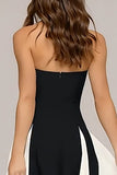 Elegante vestido Maxi sem alças da linha A