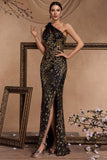 Vestido longo dos anos 1920 com lantejoulas pretas pretas e lantejoulas douradas