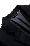 Casaco preto de inverno masculino com lapela simples e entalhada