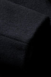 Casaco preto de inverno masculino com lapela simples e entalhada