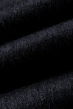 Casaco preto de inverno masculino com lapela simples e entalhada