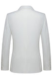 Fato de casamento masculino branco de 2 peças, com lapela simples e entalhada