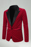 Blazer masculino de baile de finalistas Green Velvet Check Peak Lapela