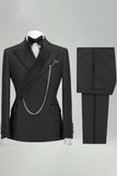 Fato masculino de lapela caqui com pico de 2 peças Slim Fit