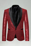 Blazer masculino de finalistas com xale de lantejoulas com lapela azul real