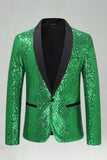 Blazer masculino de finalistas com xale de lantejoulas com lapela azul real
