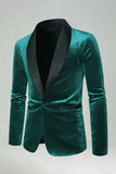 Blazer de baile de finalistas masculino com missangas em xaile de veludo verde
