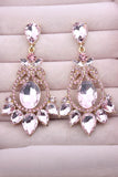 Brincos vintage de festa azul brilhante com strass