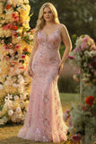 Vestido de Baile de Baile de Sereia com decote em V, tamanho grande e blush brilhante, com lantejoulas