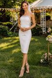 Vestido de Noiva Curto Branca em Renda com Alças Finas e Corte Justo