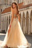 Vestido de Baile de Tule Longo, Corset Brilhante com Missangas e Lantejoulas, Corset A-Line
