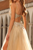 Vestido de Baile de Tule Longo, Corset Brilhante com Missangas e Lantejoulas, Corset A-Line