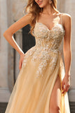Vestido de Baile de Tule Longo, Corset Brilhante com Missangas e Lantejoulas, Corset A-Line