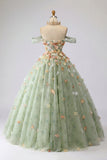 Vestido de baile champanhe ombro descoberto Vestido Princesa Quinceañera