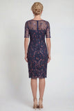 Vestido Midi Borgonha Brilhante com Aplicações e Lantejoulas para Mãe da Noiva