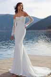 Vestido de Noiva Doury Sweetheart Sweep Tail, com mangas