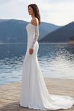 Vestido de Noiva Doury Sweetheart Sweep Tail, com mangas